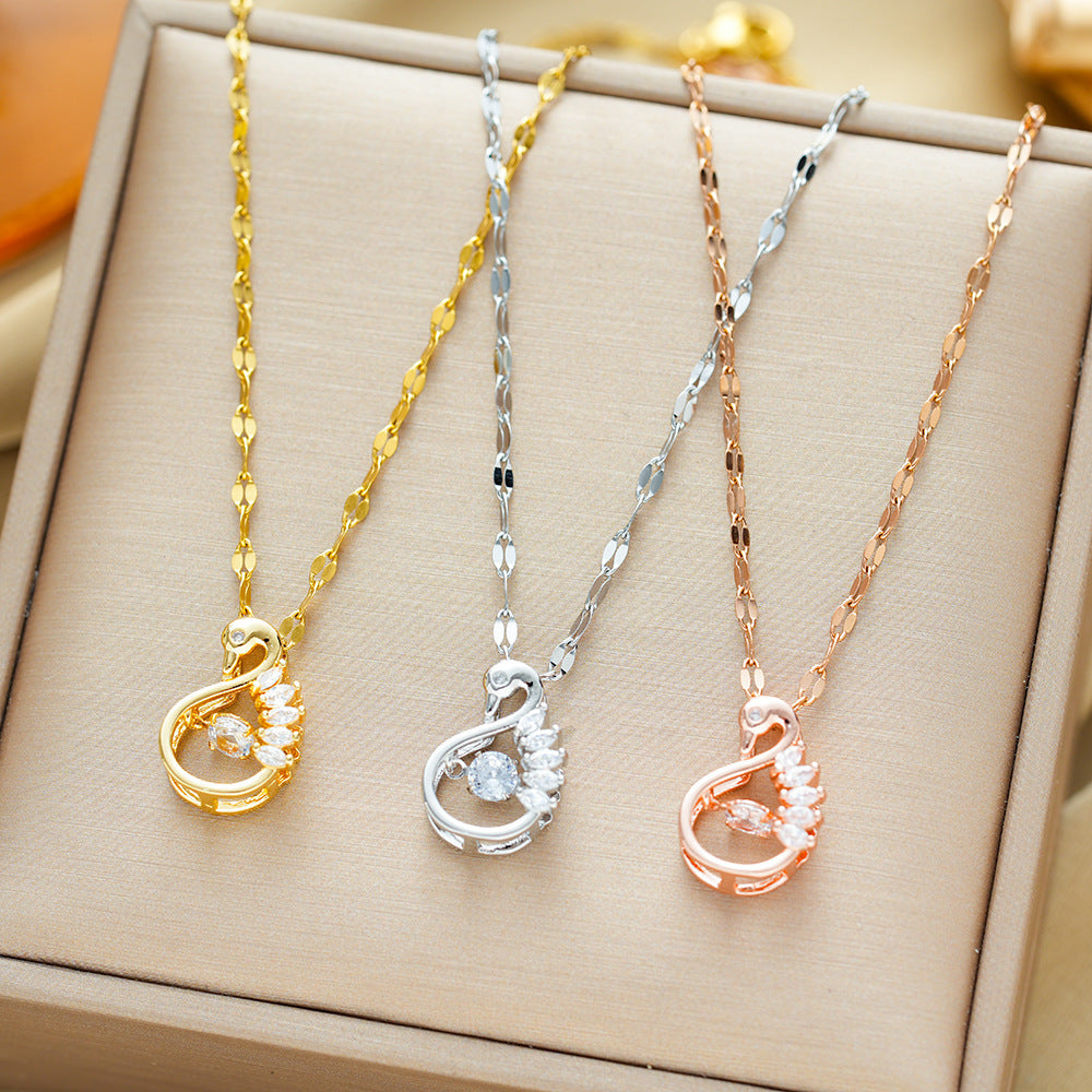 Titanium Steel Light Luxury Minority Design No Fading Clavicle Necklace