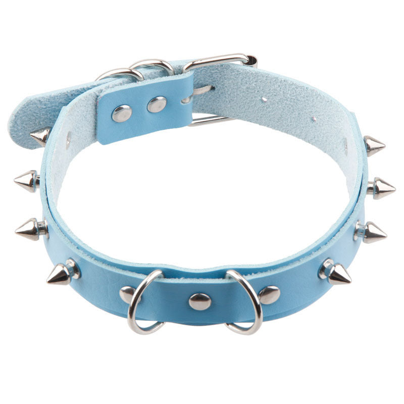 Fashion Creative Punk Exaggerated Leather Rivet Collar