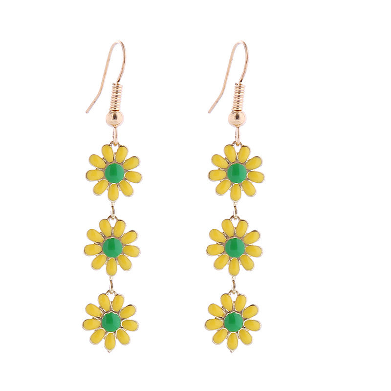 Fashion Little Daisy Clavicle Female Sweet Boho Earrings