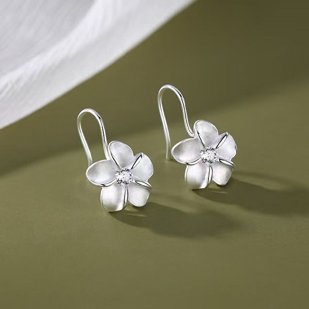 Flower High-grade Personality Inlaid Flowers Ear Earrings