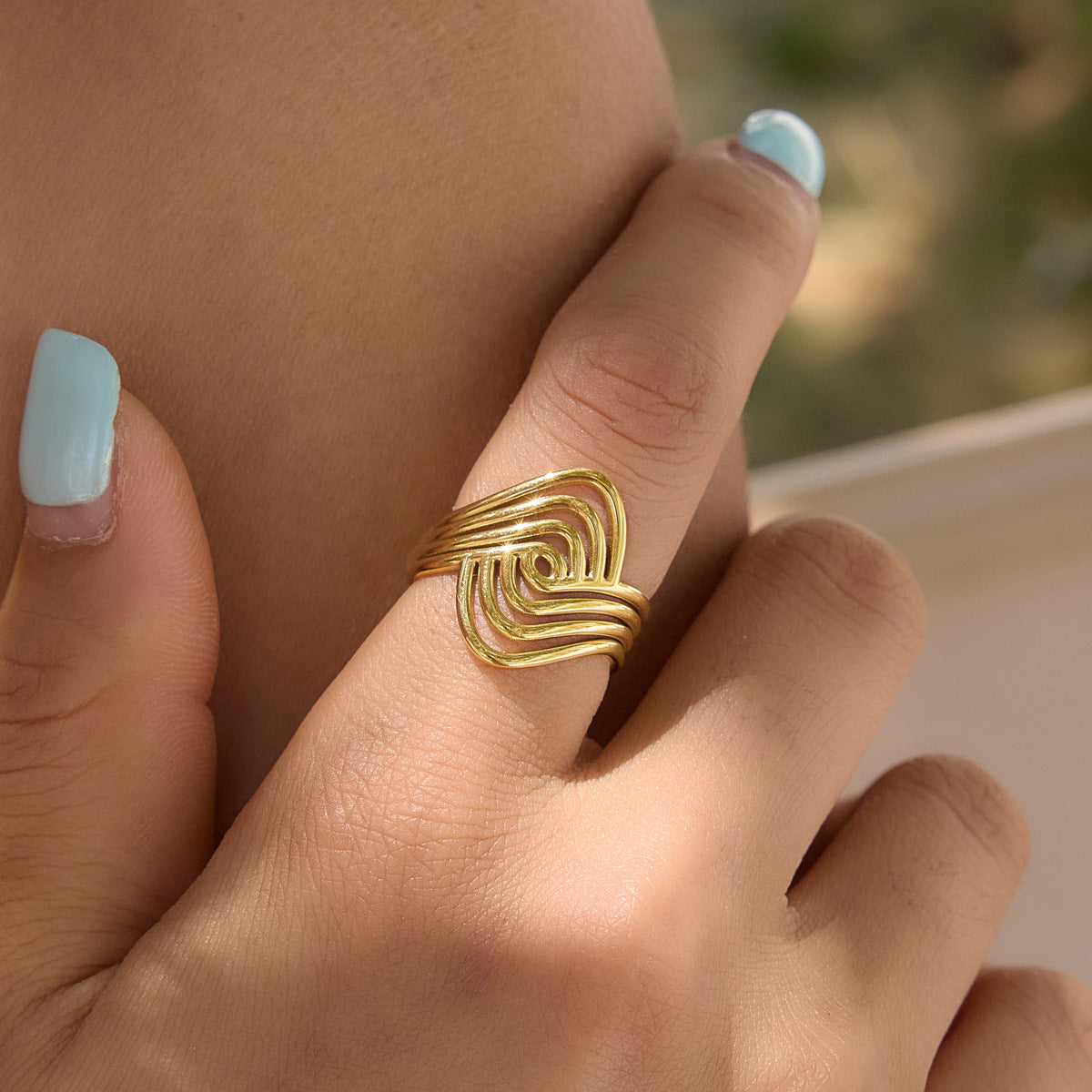 Linear Titanium Steel No Fading Female Ring