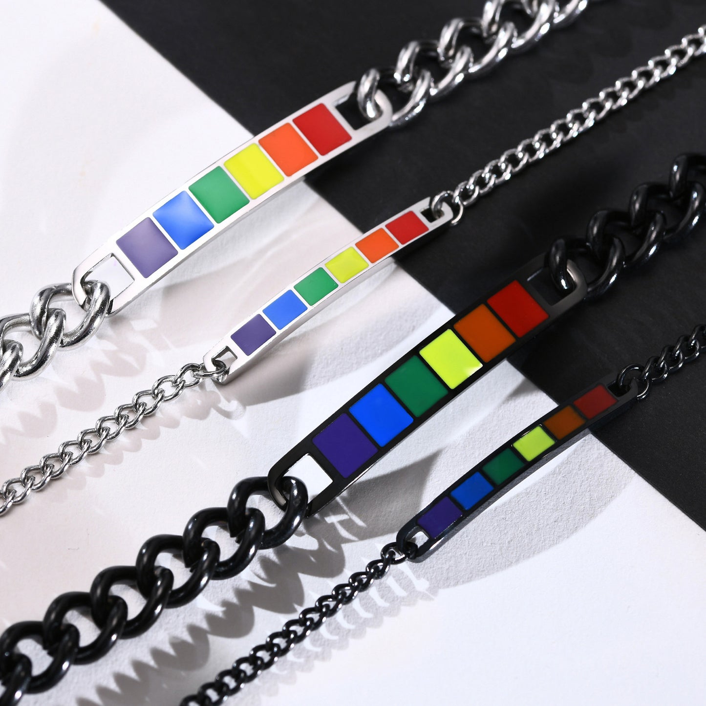 Titanium Steel Curved Couple Stainless Bangle Bracelets