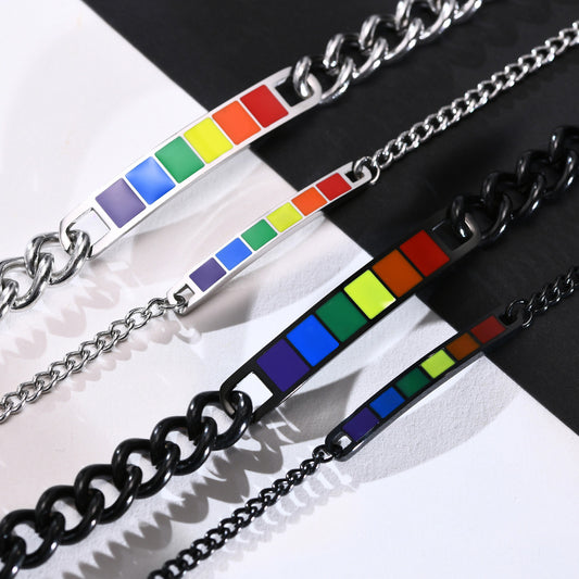 Titanium Steel Curved Couple Stainless Bangle Bracelets