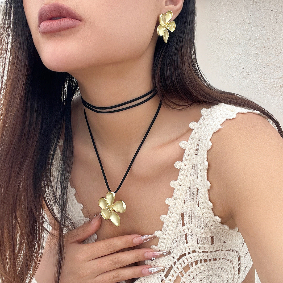 Artificial Flower Winding Temperament Pastoral Five Petal Collar