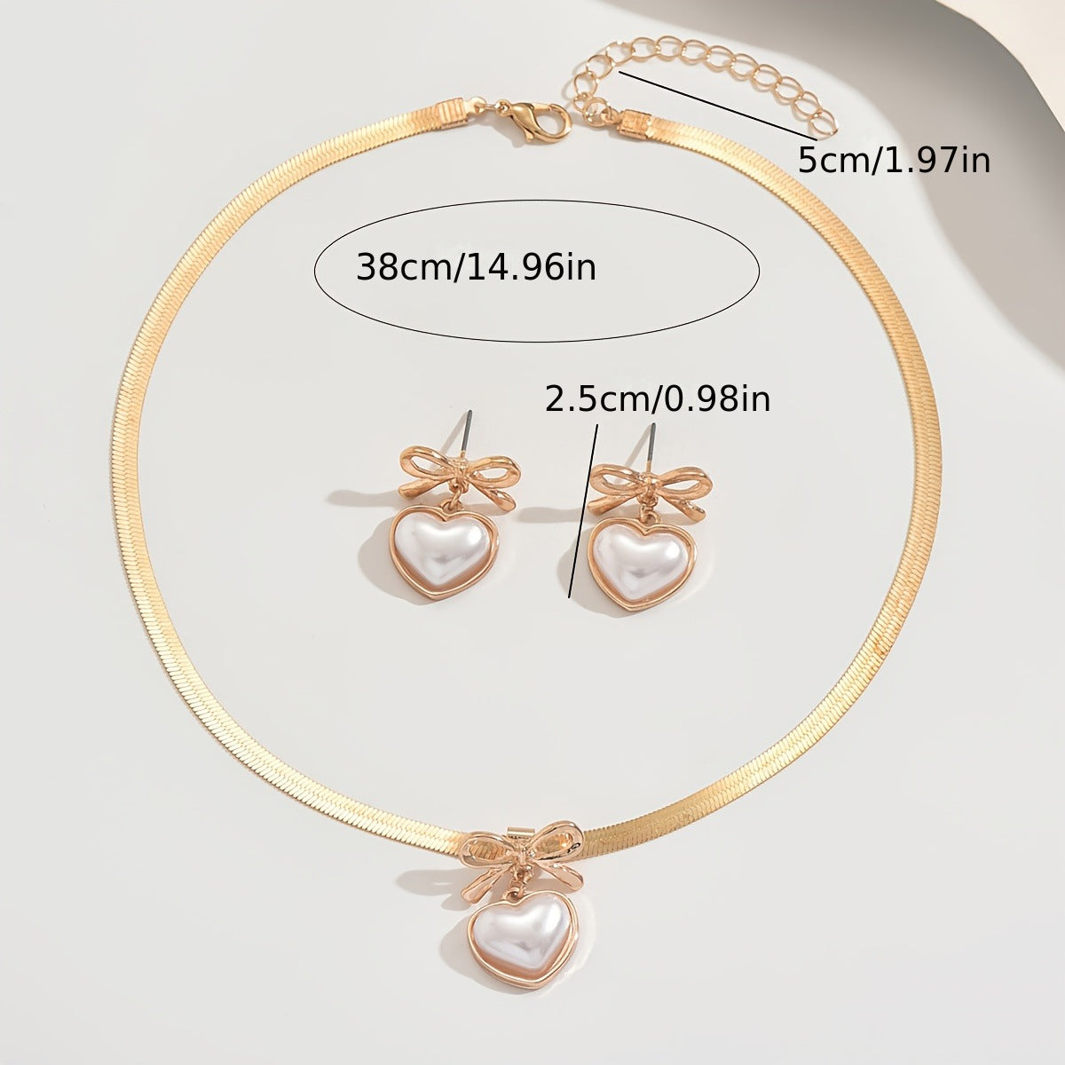 Simple Style Geometric Heart Shape Inlaid Imitation Pearl Bow Flat Rings