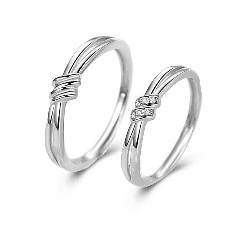Women's & Men's Thousand Knot Interwoven Couple Concentric One Pair Fashion Special Interest Ring