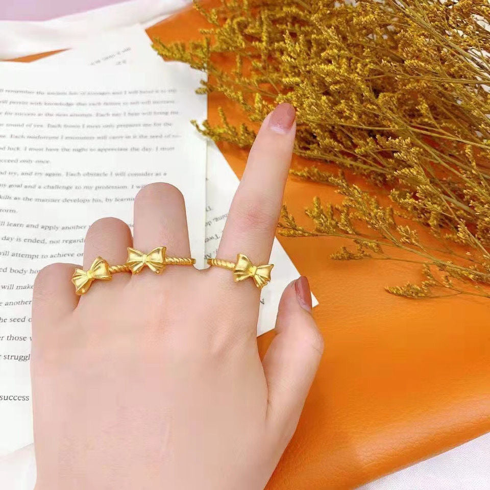 Female Imitation Accessories Lily Bow Simple Jewelry Stall Rings