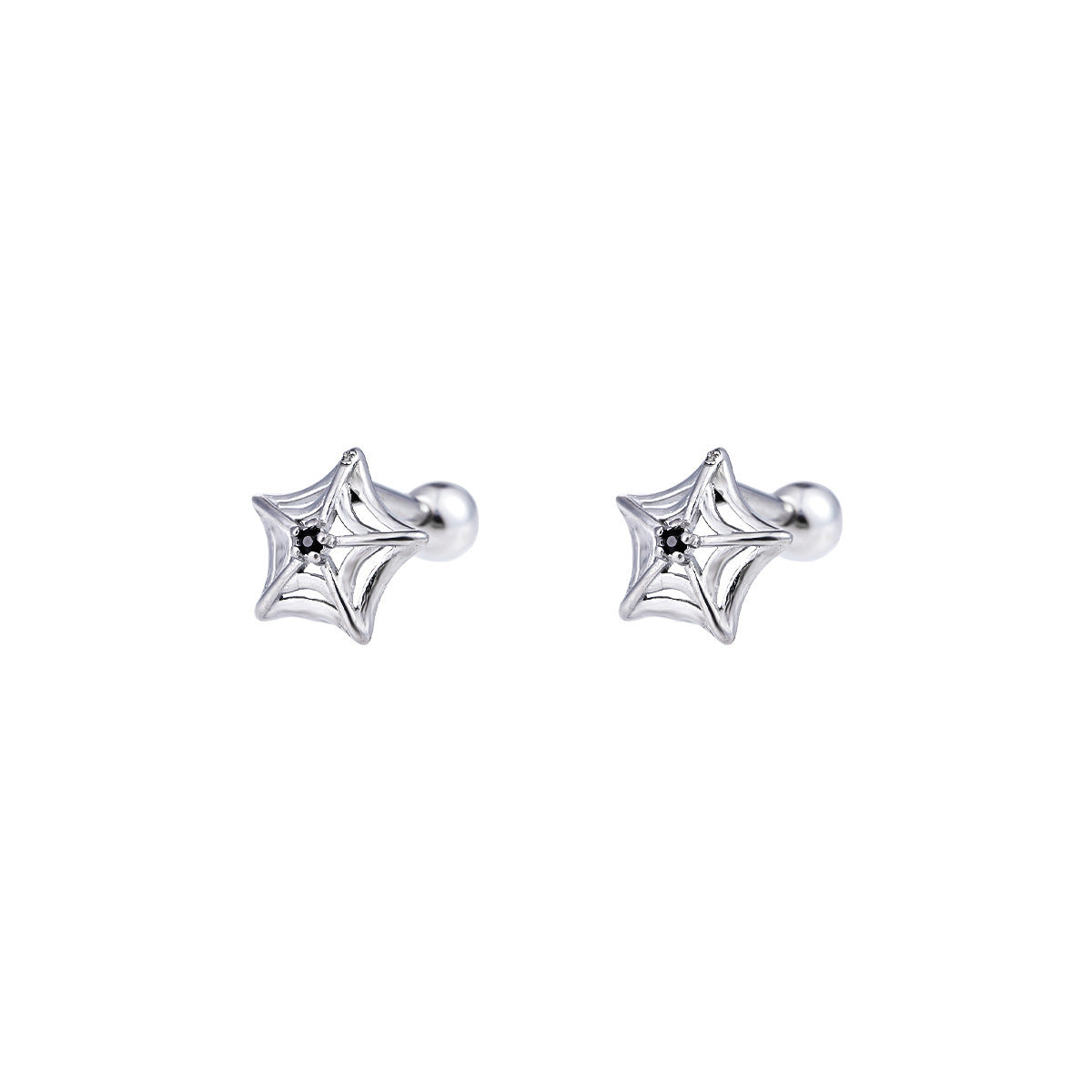 Women's & Men's Titanium Steel No Fading Mesh Star Zircon Ear Friends High Earrings