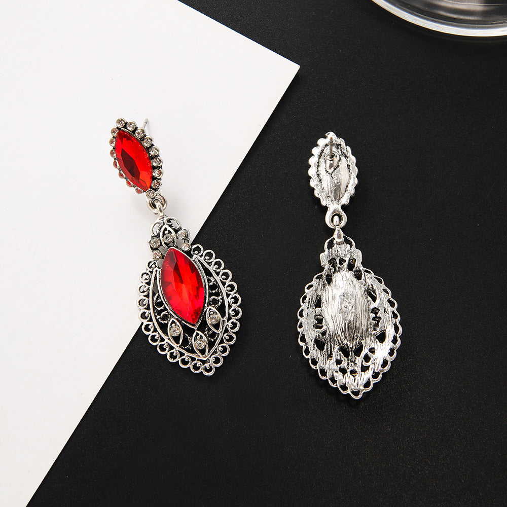 Personality Fashion Alloy Diamond Water-drop Eardrops Retro Earrings