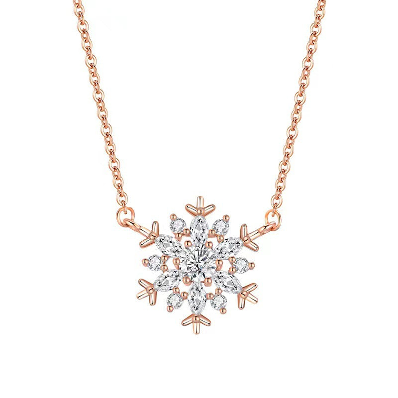 Snowflake Design Light Luxury Clavicle Chain Pendants