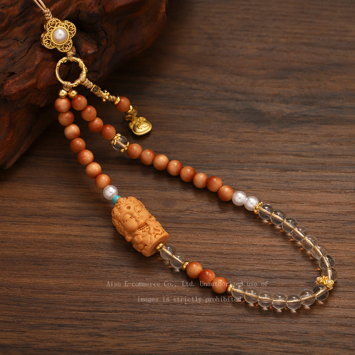Chalcedony Sandalwood Lucky Bag Wrist National Style Bracelet