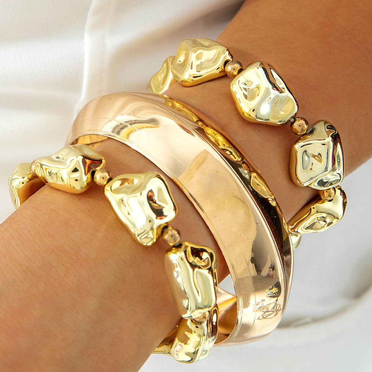 Popular Durable Line Geometric Exaggerated Open-ended Bracelets
