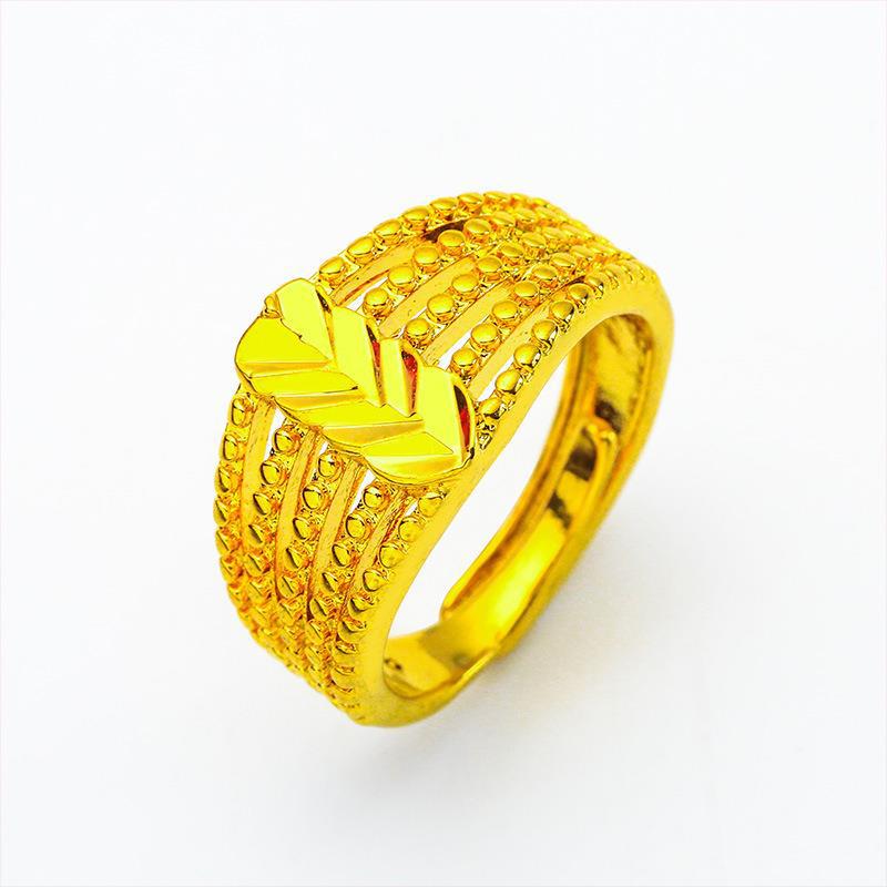 Open Mouth Simple Fine Pattern Female Ring